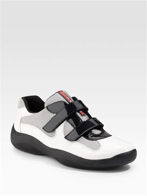 white prada sneakers men's|Prada slip on sneakers women.